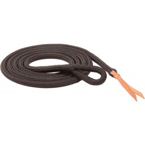 10.5' Twisted Poly Lead Rope w/Leather Popper End